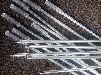 trekstang plexiglas met knop en kern125cm hoog